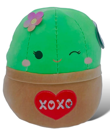 Squishmallows Official Kellytoy 14 Inch Shadi Cactus Plush with A Heart and XOXO On Belly - 2023 Valentine’s Squad Stuffed Animal Toy Pillow