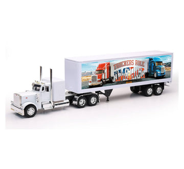 New Ray Toys Peterbilt Custom 379 with Dry Van Trailer Die Cast with Openable Door, 1:32 Scale, Kids, Gifts, Birthdays