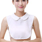 Shinywear Ruffles Turtle Neck False Shirt Collar Lace Crystal Pearls Decorative Dicky Choker Detachable Doll Lapel Blouse (Peter Pan collar White)