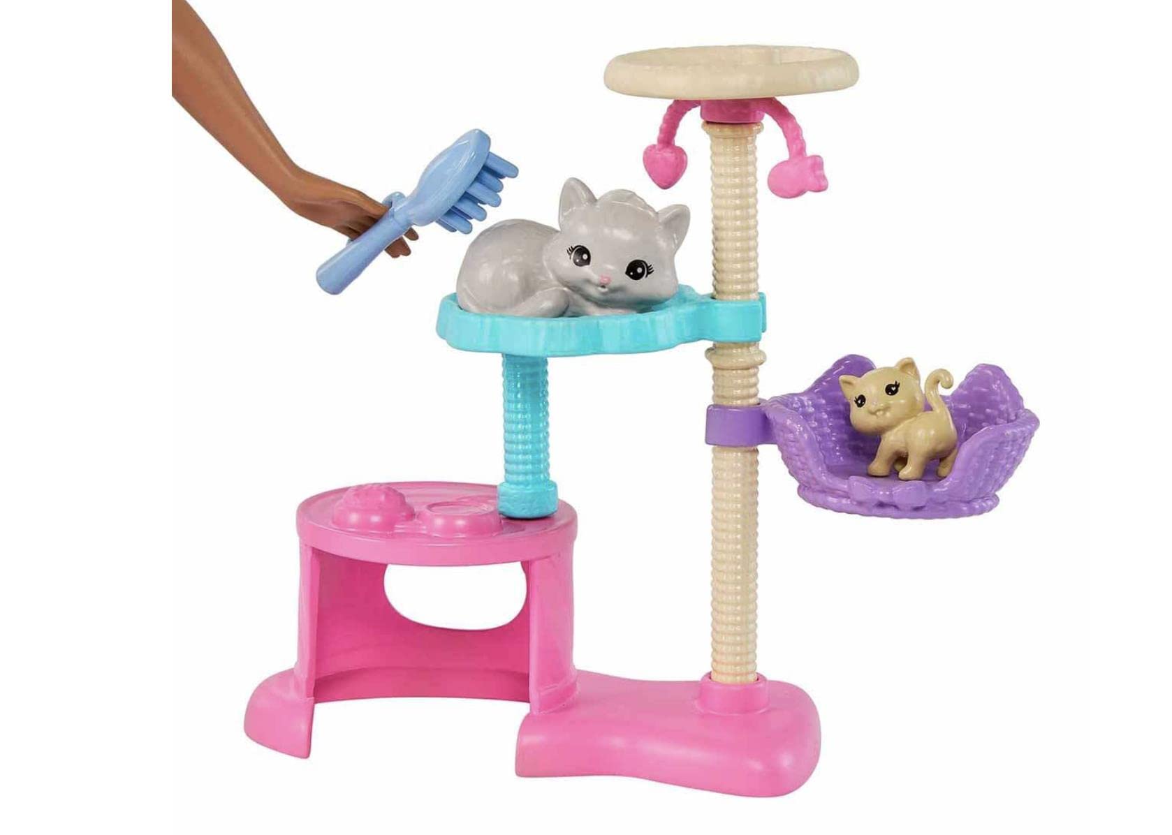 Barbie Kitty Condo Doll & Pets, Cat Tree Toy Playset with 5 Kitten Figures & Accessories