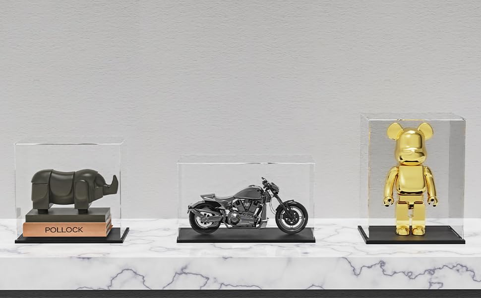 Self-Assembly Acrylic Display Case,Deluxe Dustproof Showcase,Cube Countertop Box for Pop Figures Collectibles Toys,Need Remove The Protective Film