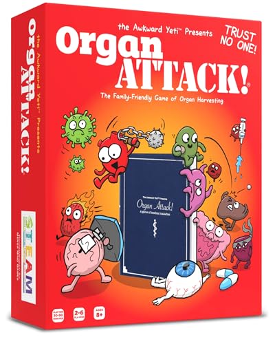 The Awkward Yeti Organ Attack | Funny Family Card Game for Kids Ages 8+ & Parents, Teens & Adults | Anatomy & Organ-Themed Party Game for Family Game