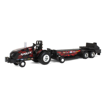 Outback Toys Set of 4 1/64 Case IH & New Holland Pulling Tractors with Pulling Sleds 37900-SET