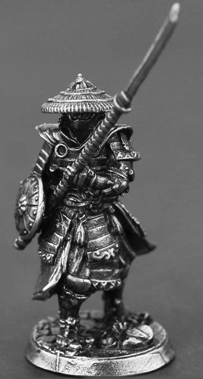Alloy Samurai Model, Ancient Mini Warrior Model Toy, Japanese Style Table Games and Chess Decoration Military Manual, DIY Alloy Samurai Doll (Long
