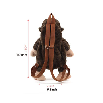 Monkey Backpack with Leash Fluffy Monkeys Stuffed Animal Shoulder Backpack