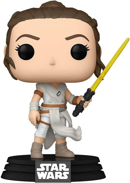 Funko POP Star Wars: The Rise of Skywalker, Ep. 9 - Rey with Yellow Saber Vinyl Bobblehead,Multicolor,Standard,51482