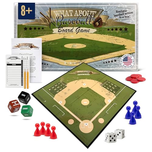 Baseball Gifts for Boys 8-12, Baseball Board Games for Kids and Adults with Dice, Tokens, & Score Pad, Fun Indoor Game with Basic and Advanced Play