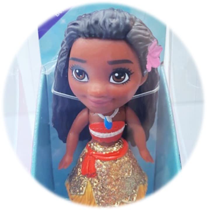 Amarina Packed in Clear Box for Gift Disney Princess Mini Poseable 3.5'' Doll Choose from All 11 Style Princess Characters (Moana)