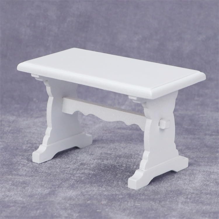 AirAds Dollhouse 1:12 Scale Dollhouse Miniature Furniture Accessory Computer Desk Writing Table (1 White Desk)