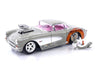 Jada Looney Tunes 1:24 1957 Chevrolet Corvette Die-cast Car & 2.75" Bugs Bunny Figure, Toys for Kids and Adults