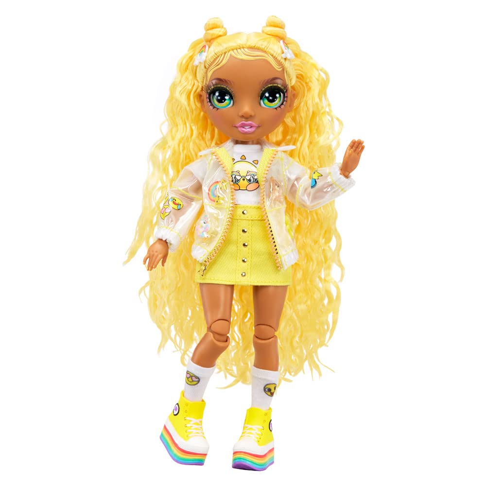 Rainbow High Jr High Sunny Madison - 9-inch Yellow Fashion Doll with Doll Accessories- Open and Closes Backpack, for Kids 6-12 Years Old and