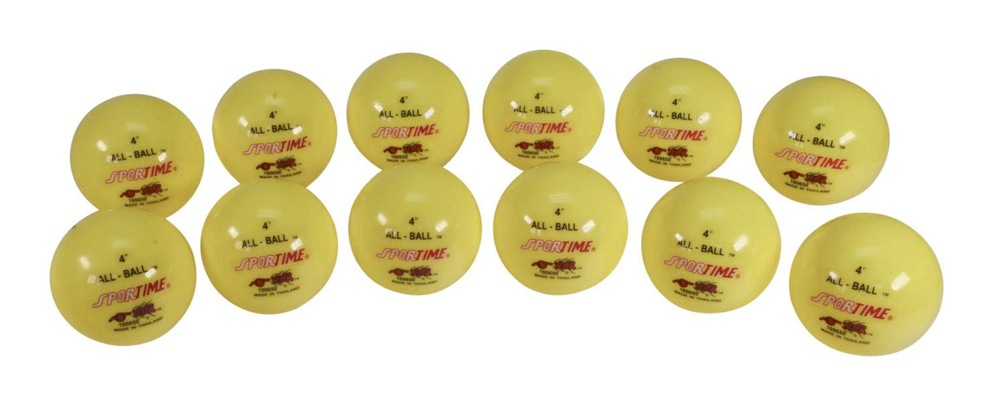 Sportime Inflatable Balls, Multi-Purpose, 4 Inches, Yellow, Pack of 12