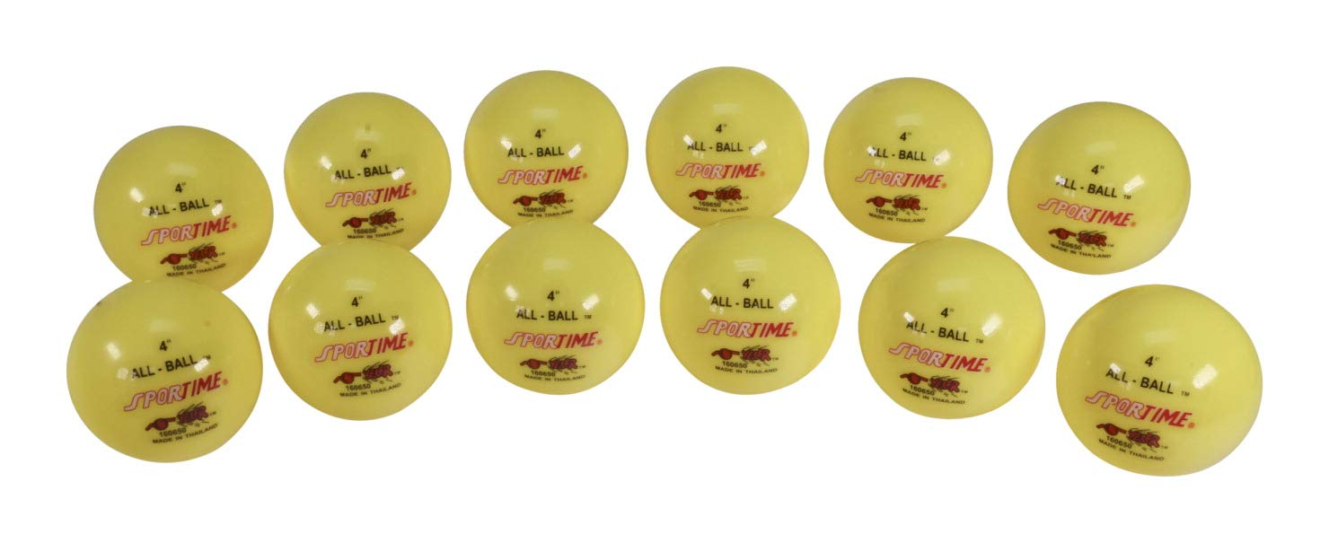 Sportime Inflatable Balls, Multi-Purpose, 4 Inches, Yellow, Pack of 12