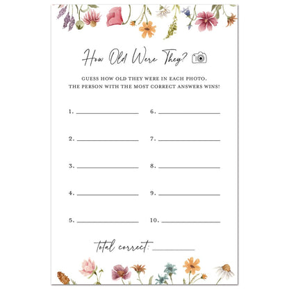 InvitationHouse Bright Floral How Old Were They Card - Set of 48