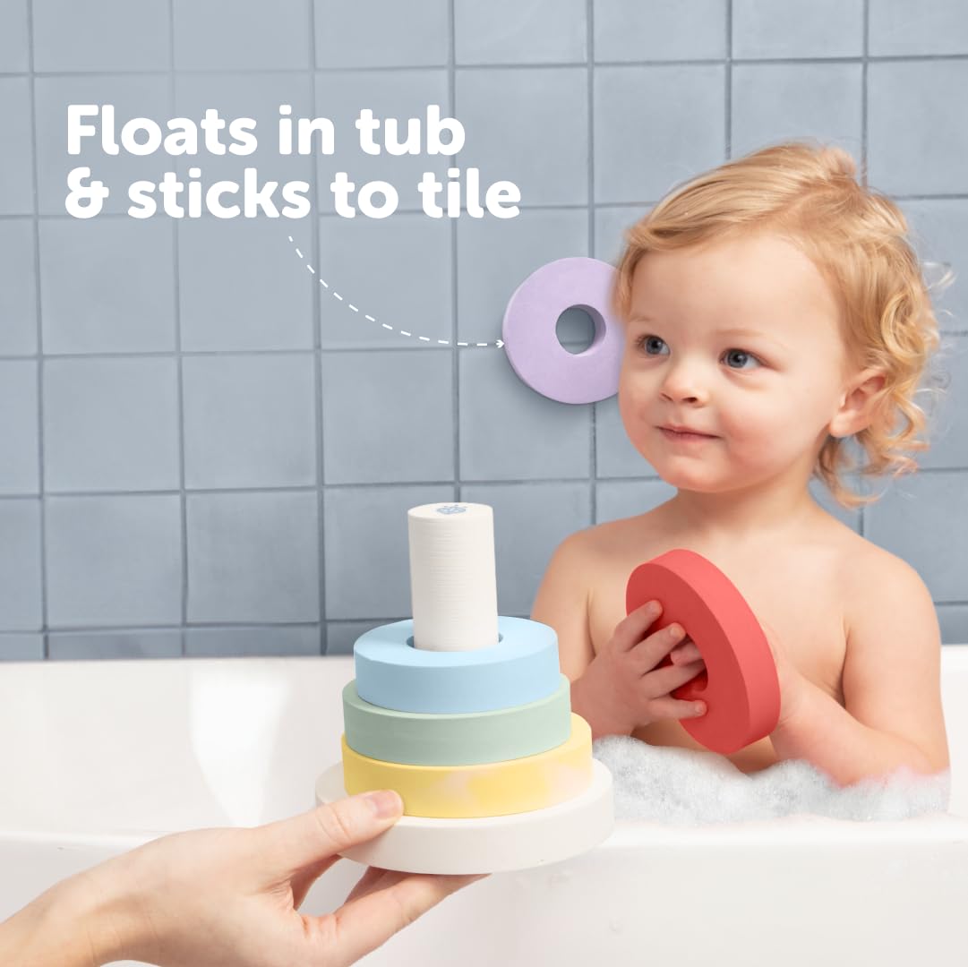 Jool Baby Stacking Rings Bath Toy with Base - for Babies, Toddlers & Kids