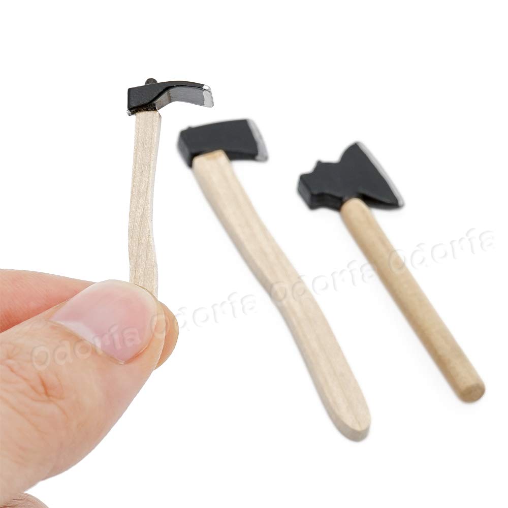 Odoria 1/12 Miniature Axe 3Pcs Dollhouse Decoration Accessories