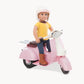 Our Generation - Ride in Style Scooter - Vehicle Playset - Pink & Ivory - 18-Inch Doll Accessories - Pretend Play - Toy for Kids 3 Years +