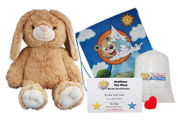 Teddy Mountain Create Your Own Flopsy The Bunny, a Beary Fun Friend (16" Plush Kit) DIY Stuffed Animal w/Cute Backpack