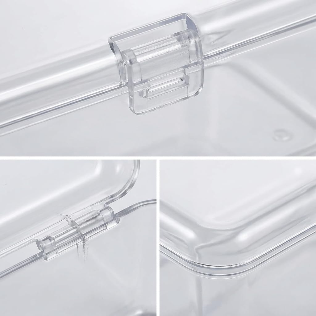 OTKJMH 4 Pack Clear Plastic Card Deck Box Playing Card Storage Cases Blank Deck Boxes, Standard Size Holders for Game Cards Trading Cards and Small