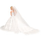BARWA Wedding Dress with Veil White Princess Evening Party Clothes Wears Dress Outfit Set for 11.5 Inch Doll