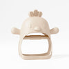 Beige Pacifier Teether Toy Never Drop Baby Teether Wrist Wearable Baby Teething Beige Baby Toys - Little Chick Newborn Toys by Muqee Peeko in Baby