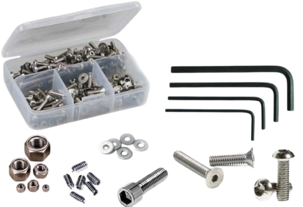 RC Screwz Stainless Steel Screw Kit asc118 Compatible with Associated RC8B4 Nitro (#80945)