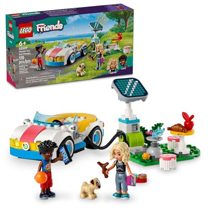 LEGO Friends Electric Car and Charger Building Toy for Kids, Role Play Toy, Adventure Toy, Includes Mini-Doll Characters Nova and Zac, Gift Idea
