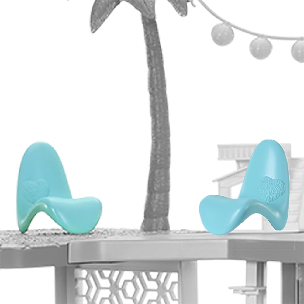 Replacement Parts for Barbie Doll Dreamhouse Dollhouse Playset HMX10 - Replacement 2 Blue Lounge - Gaming Chairs