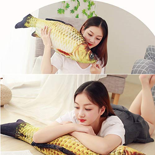 JULAN 3D Giant Soft Fish Cushion Pillow Carp Plush Pillow Stuffed Toy Throw Pillow for Home Decoration Gift Kids Pillow Stuffed Animal Toy (31inch