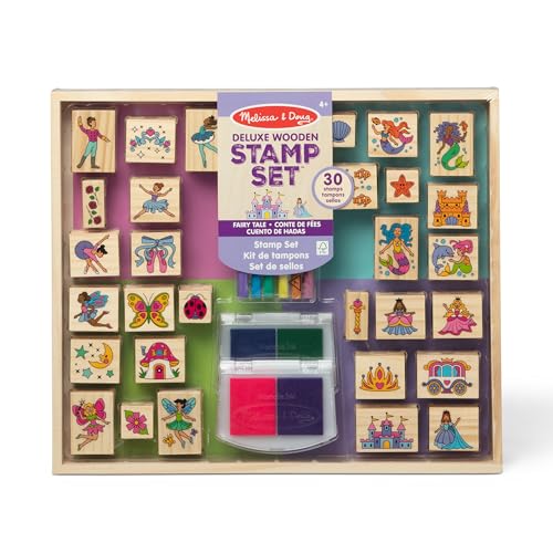 Melissa & Doug Fairy Tale Deluxe Wooden Stamp & Coloring Set