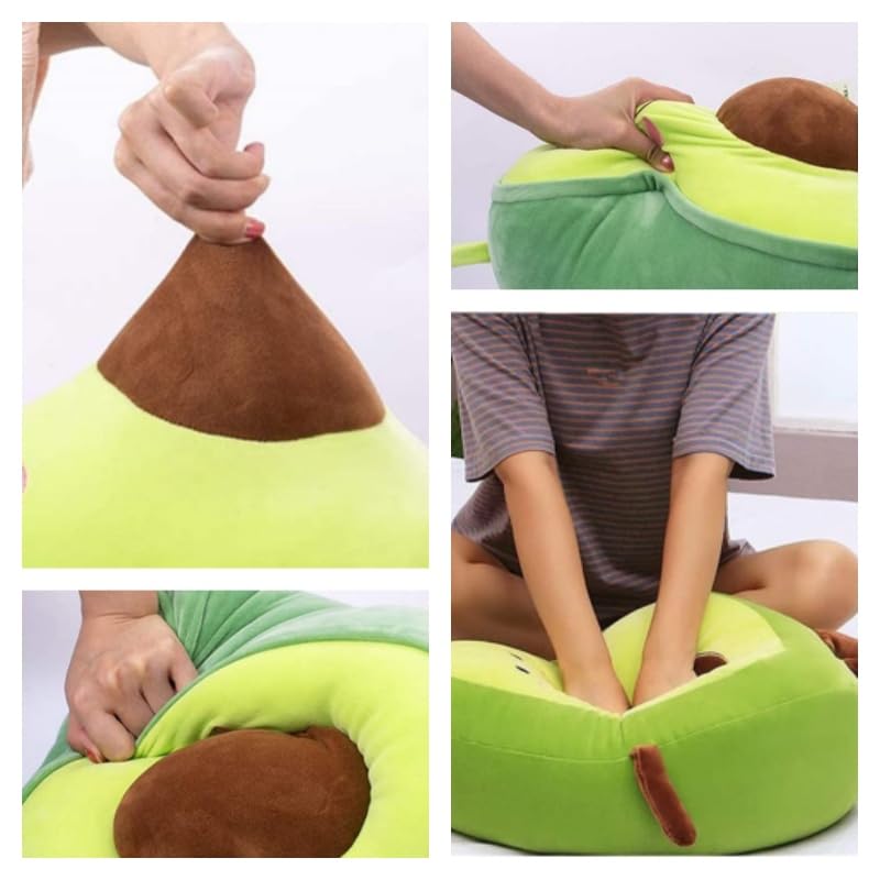 XIZHI 17.7" Novelty Avocado Plush Toys Stuffed Food Plushie Soft Hugging Throw Plush Pillow Toy Gifts for Kids and Birthday Christmas