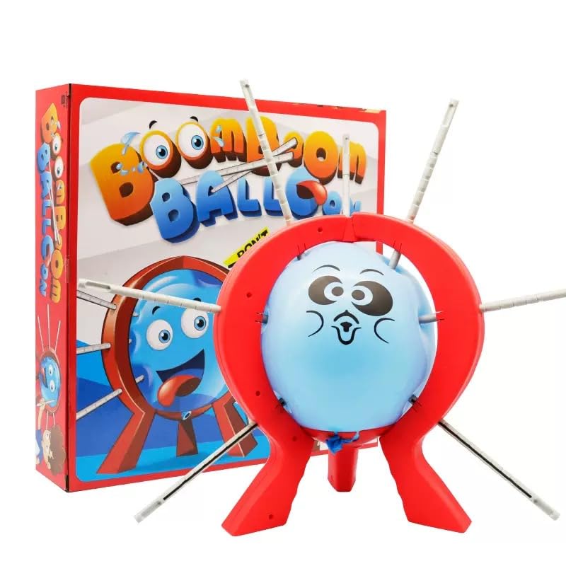 ZSKXYRUS Balloon Blast Party Game Set Entertaining Family Tabletop Game Comes with 10 Balloons 9 Sticks Dice Stand Red Frame Party Supplies Party