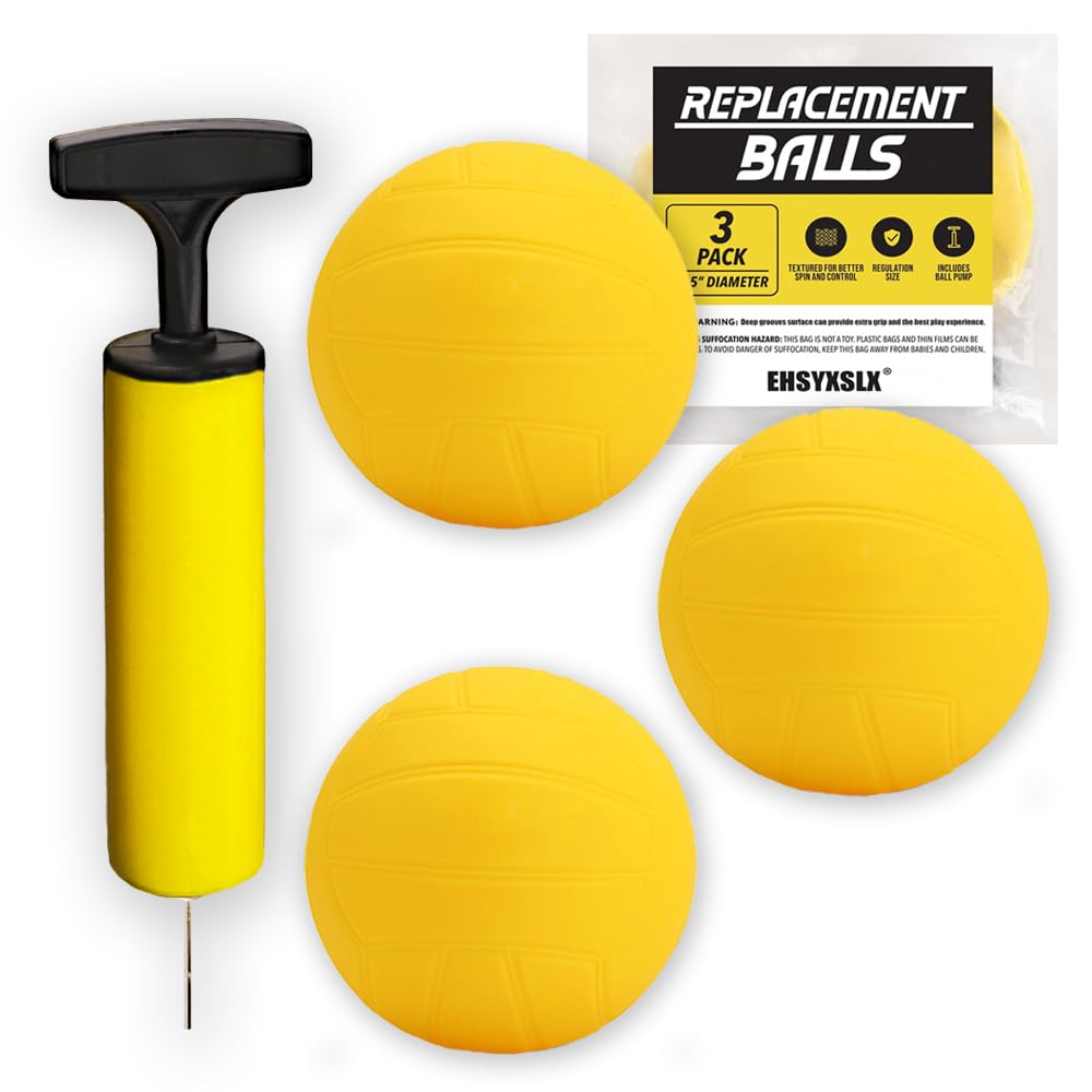 ehsyxslx Spike Standard Game Set Replacement Balls 3.5inch 3-Pack with Pump