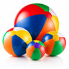 Inflatable Beach Balls (4-Pack) Rainbow Pool Ball Toys in 4 Assorted Sizes