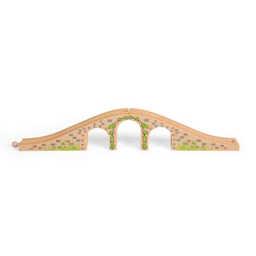 Bigjigs Rail Three Arch Bridge, Wooden Toys for 3 4 5 Year Olds