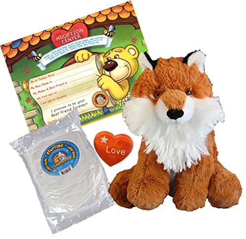 Stuffems Toy Shop Make Your Own Stuffed Animal Mini 8 Inch Super Fluffy Fox Kit - No Sewing Required!