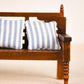 EatingBiting Dollhouse Miniature Doll Bench Couch Sofa with Cushions, 1:12 Dollhouse Miniature Furniture Sofa Wooden Recliner Chair Vintage Sofa