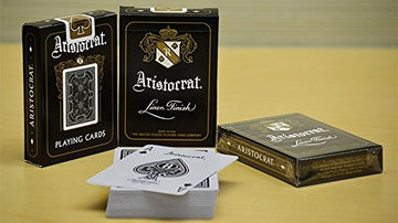 Gamblers Warehouse Aristocrat Bank Note Black Poker Linen Finish Playing Cards Deck