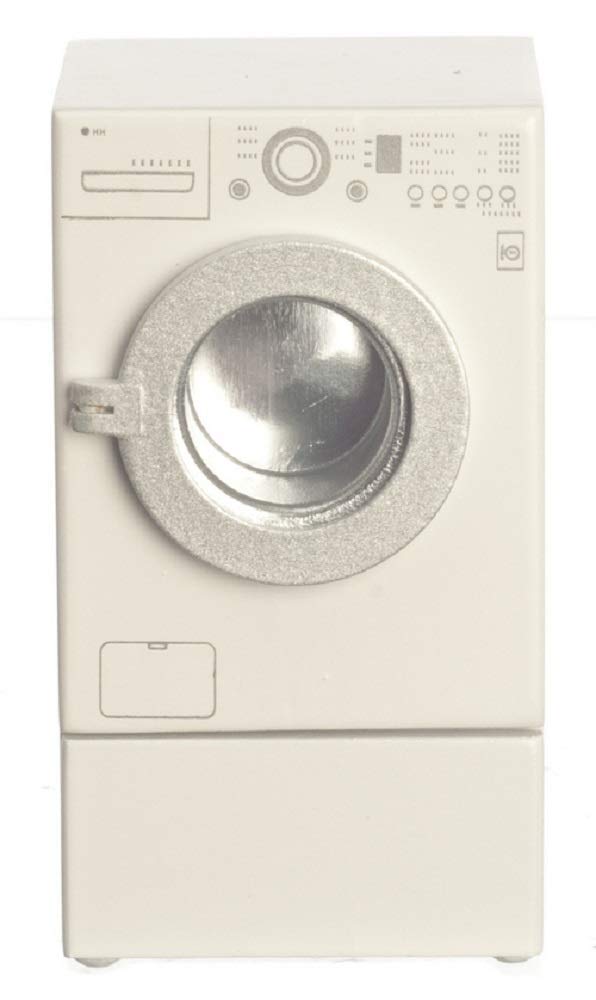 Dollhouse Miniature Modern Front Load Washing Machine w/ Riser