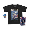 Funko Pop! Pocket Pop and Tee: Marvel - Captain America, Kids Small