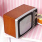 EatingBiting 1:12 Miniature Doll Furniture Resin Retro TV Model Television Scenes 1/12 Resin Retro Style Mini House Living Room Appliances Decoration