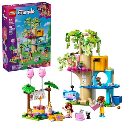 LEGO Friends Tree House Building Toy - Pretend Play Building Blocks with Cat Toys & 2 Minidolls, Creative Storytelling Toy for Girls and Boys Ages 9+