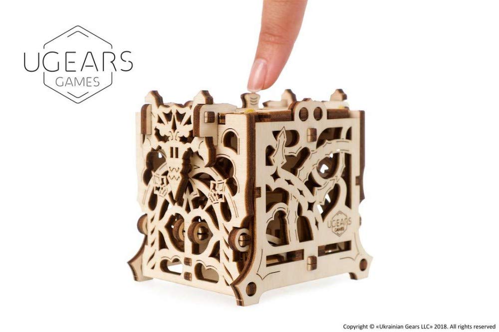 UGEARS 3D Puzzle for Board Games - Dice Keeper for 8 Dice Unique Mechanical Devices Dice Holder for Family Tabletop Role-Playing Games - Dice Holder