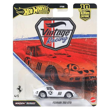 Hot Wheels Ferrari 250 GTO Mattel Collectible Car. Premium Miniature with Metallic Paint and Realistic Details for Fans Ages 3 and up.