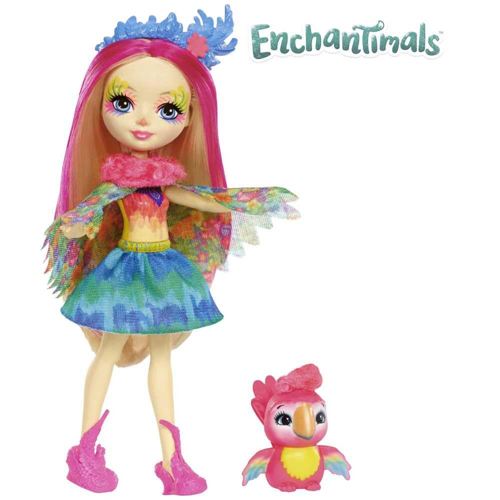 Enchantimals Peeki Parrot Doll and Sheeny Animal Figure