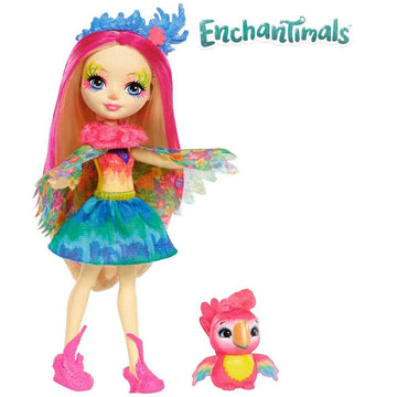 Enchantimals Peeki Parrot Doll and Sheeny Animal Figure