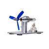 Keetopteep Hot Air Stirling Engine Motor Electricity Generator Kit, 3-Blade Fan Single Cylinder Stirling Engine, Class Teaching Scientific Experiment