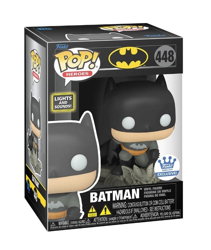 POP Funko Batman Lights & Sound 448 Exclusive Box and Protector Include Black