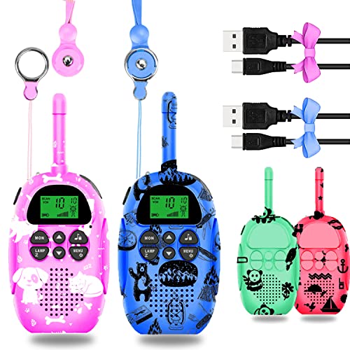 USA-Designed KidzAdventure Rechargeable Walkie Talkies for Kids 2 Pack - 48 Hours Battery 3 Miles Range 22 Channels 2 Way Radio Voice Activation. Best