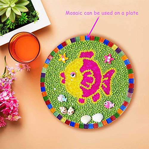 BestTeam Craft Material Mosaic Tile, Micro Glass Tiny Mini Mosaic Tile DIY Hobbies Children Handmade Crystal Free Stone Craft Material Creativity 300g